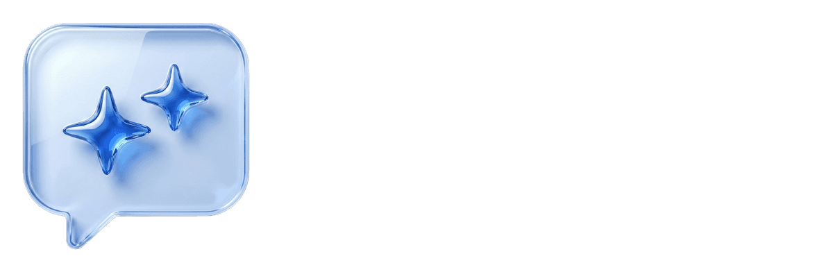 White RevDesk wordmark